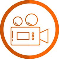 Camera Line Orange Circle Icon vector