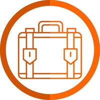 Suitcase Line Orange Circle Icon vector