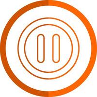 Pause Line Orange Circle Icon vector