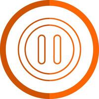 Pause Line Orange Circle Icon vector