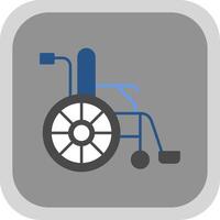 Wheel Chair Flat Round Corner Icon vector
