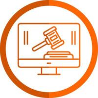 Auction Line Orange Circle Icon vector