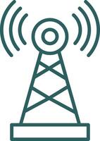 Telecommunications Line Gradient Round Corner Icon vector