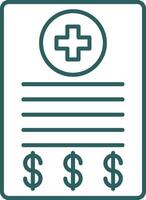 Medical Bill Line Gradient Round Corner Icon vector