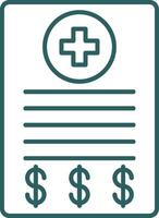 Medical Bill Line Gradient Round Corner Icon vector