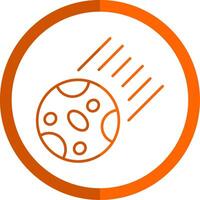 Asteroid Line Orange Circle Icon vector