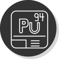 Plutonium Line Grey Circle Icon vector