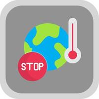 Stop Global Warming Flat Round Corner Icon vector