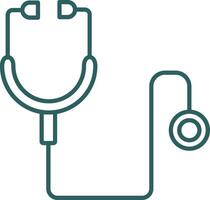 Stethoscope Line Gradient Round Corner Icon vector