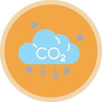 co2 plano multi circulo icono vector