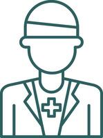 Patient Line Gradient Round Corner Icon vector