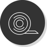 Duct Tape Line Grey Circle Icon vector