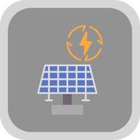 Renewable Energy Flat Round Corner Icon vector