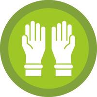 Protective Gloves Glyph Multi Circle Icon vector