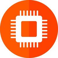 Circuit Board Glyph Red Circle Icon vector