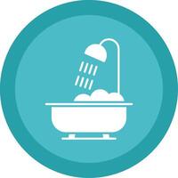 Bathroom Glyph Multi Circle Icon vector