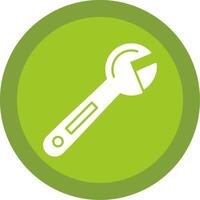 Adjustable Wrench Glyph Multi Circle Icon vector