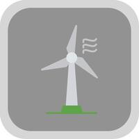 Wind Turbine Flat Round Corner Icon vector