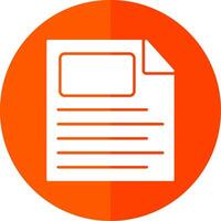 File Glyph Red Circle Icon vector