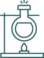 Bunsen Burner Line Gradient Round Corner Icon vector