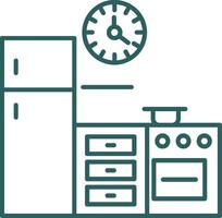 Kitchen Line Gradient Round Corner Icon vector