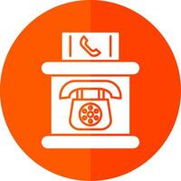 Telephone Booth Glyph Red Circle Icon vector
