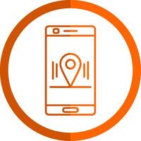 Location Line Orange Circle Icon vector