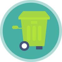 Trash Bin Flat Multi Circle Icon vector