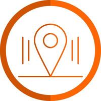 Location Line Orange Circle Icon vector