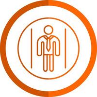 Business People Line Orange Circle Icon vector