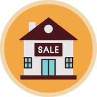 House for Sale Flat Multi Circle Icon vector