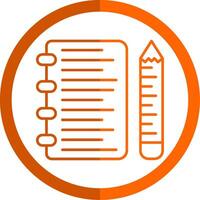 Note Line Orange Circle Icon vector