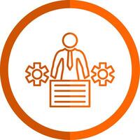 Business People Line Orange Circle Icon vector