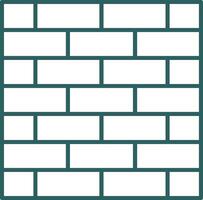 Brickwall Line Gradient Round Corner Icon vector