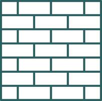 Brickwall Line Gradient Round Corner Icon vector