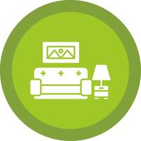 Living Room Glyph Multi Circle Icon vector