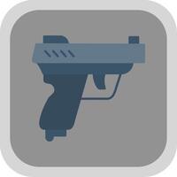 Pistol Flat Round Corner Icon vector