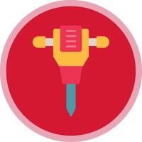 Jack Hammer Flat Multi Circle Icon vector
