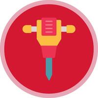 Jack Hammer Flat Multi Circle Icon vector