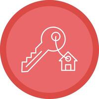 House Key Line Multi Circle Icon vector