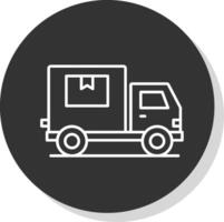 Truck Line Grey Circle Icon vector
