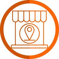 Adress Line Orange Circle Icon vector