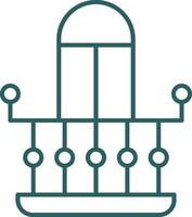 Balcony Line Gradient Round Corner Icon vector