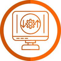 Process Line Orange Circle Icon vector