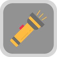 Flashlight Flat Round Corner Icon vector