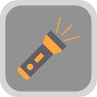 Flashlight Flat Round Corner Icon vector