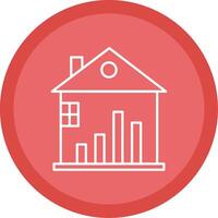 Real Estate Stats Line Multi Circle Icon vector