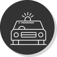 Car Siren Line Grey Circle Icon vector