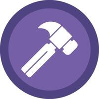 Hammer Glyph Multi Circle Icon vector