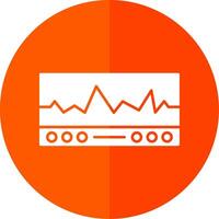 ekg glifo rojo circulo icono vector